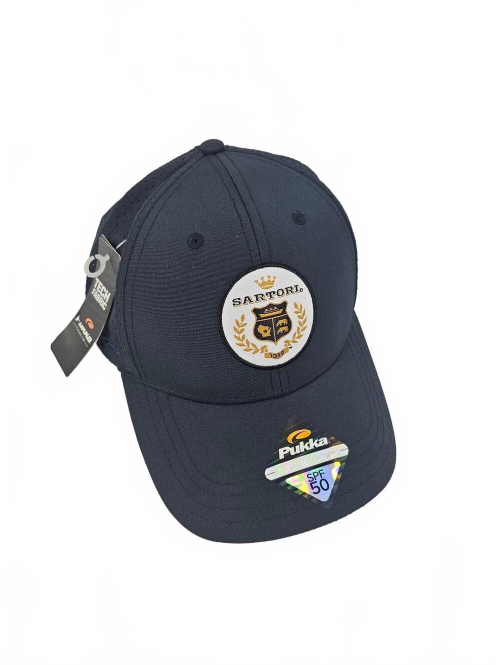 Sartori Navy Blue Pukka Tech-Fabric SPF 50 Baseball Cap with Breathable Mesh-NWT